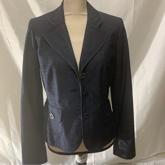 LOFT DENIM LIKE BLAZER SIZE 4 - Picture 1 of 14